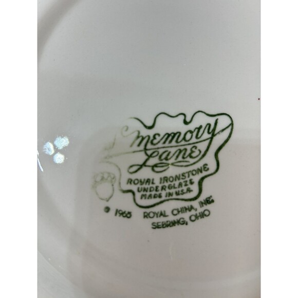 Vintage Royal Ironstone Red Memory Lane  10" Dinner Plate 1965  Farm Scene - Picture 3 of 5